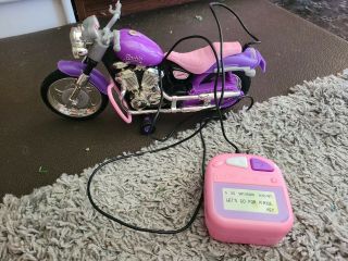Barbie 1999 Motorcycle With Lights Tethered Remote Control