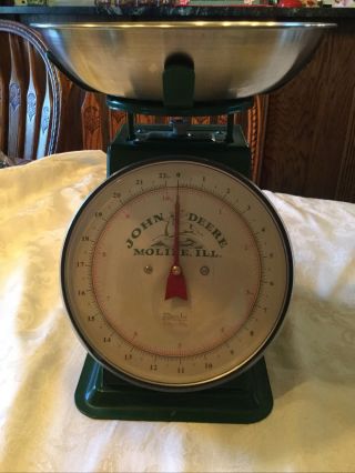 Vintage John Deere Moline,  Illinois Farmhouse Metal Produce Analog Scales - Euc