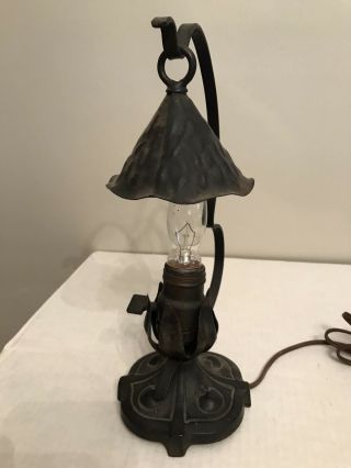 Vintage Hammered Copper Candlestick Arts & Crafts Lamp