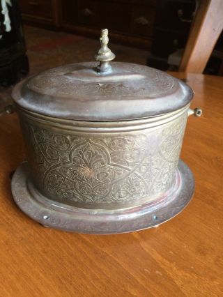 Vintage Antique Brass Bohemian Box Tea Caddy
