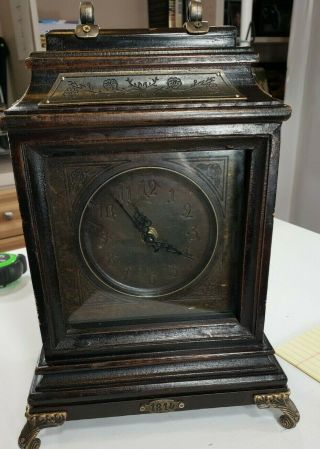 Vintage Wood & Brass Mantle Clock 1814 Very Collectible