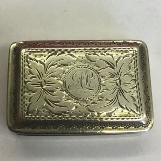 Lovely Antique William Iv Solid Silver Vinaigrette By Edward Smith Grill Missing
