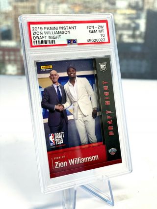 2019 Zion Williamson Panini Draft Night Rc Psa 10 Gem Low Pop