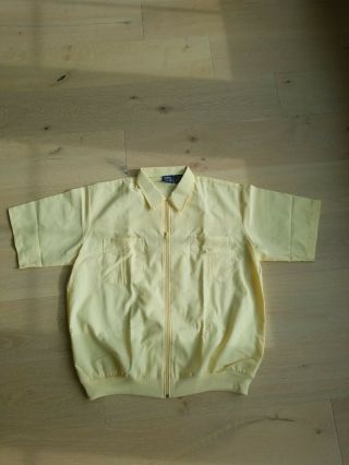 Vintage 80s John Blair Mens Size Short Sleeve Full Zip Banded Polo Shirt Xl