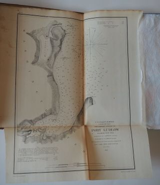 Antique Map " U.  S.  Coast Survey Preliminary Survey Of Port Ludlow,  Washington T