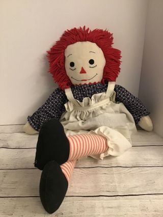 Vintage Raggedy Ann Doll 24”inches With “ I Love You ” Heart On Chest