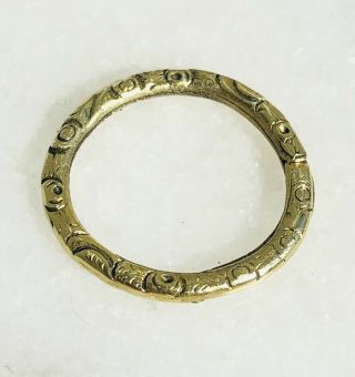Georgian 9ct Gold Cased Split Ring Antique Collectable 1820s Jewellery Embossed