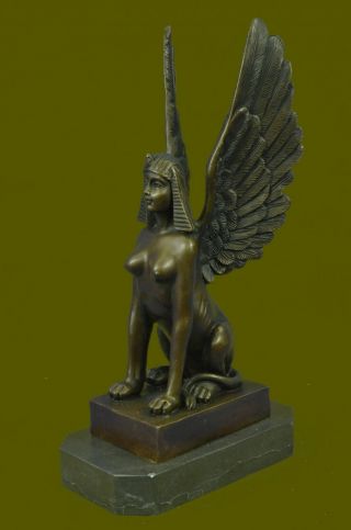Handcrafted Museum Quality Classic Egyptian Style Art Deco Sphinx Bronze Statue