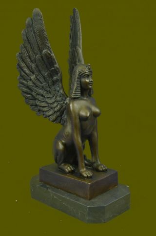 Handcrafted Museum Quality Classic Egyptian Style Art Deco Sphinx Bronze Statue 2