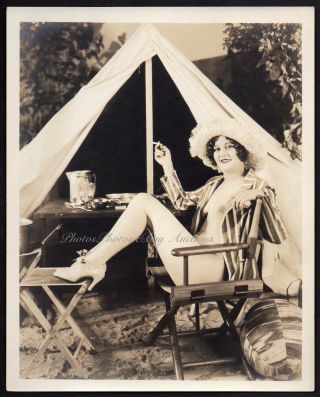 Albert Arthur Allen Leggy Nude Girl At Campsite Smoking Orig Photo 8x10 Dbw