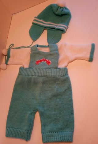 Vintage Cabbage Patch Kids Doll Clothes Blue Overall Shirt And Hat