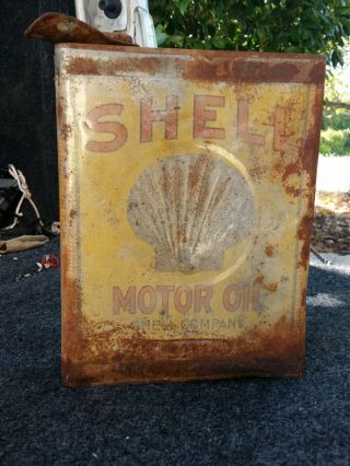 Antique Shell Motor Oil Can
