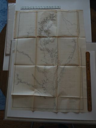 Antique Map " U.  S.  Coast Survey.  Chesapeake Bay From North East To Mouth Of Bay "