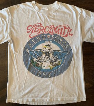 Vintage Aerosmith Just Push Play 2001 Tour Aero Force One Concert T - Shirt Medium