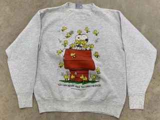 Vintage 90s Peanuts Sweatshirt Men’s Medium Usa Charlie Brown Snoopy