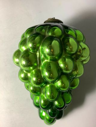Antique Mercury German Kugel Emerald Green Grape Cluster Ornament