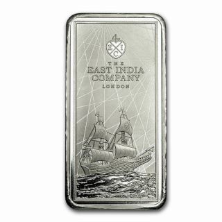 2021 250 Gram.  999 Silver £10 East India Company Coin Bar Bu