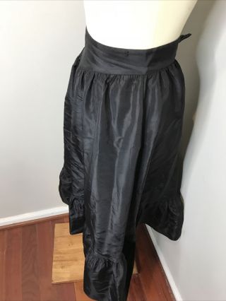 Vintage Jessica Gunne Sax Black Taffeta Tired Midi Skirt Size 7 2