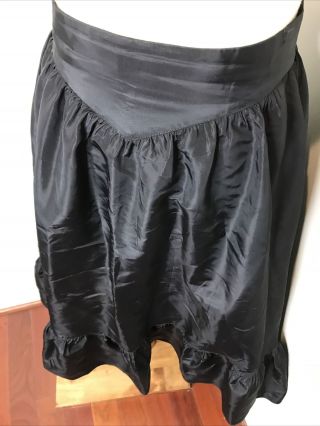 Vintage Jessica Gunne Sax Black Taffeta Tired Midi Skirt Size 7 3