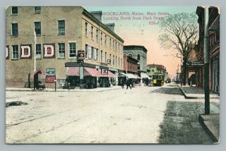 Main Street Rockland Maine—coca Cola & Dentist Sign—rare Antique 1910s