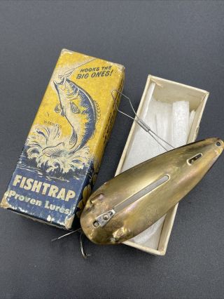 Vintage Larson Bait Company Fish Trap Antique Fishing Lure 600b Gold