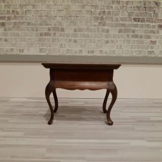 Dollhouse Miniature 1:12 Vintage Sonia Messer Walnut Table Made In Columbia