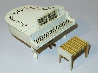 Lundby Dollhouse Furniture Baby Grand Piano And Bench Vintage