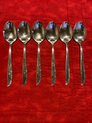 Set 6 Spoons Vintage Wm.  A.  Rogers Aa & Oneida Ltd.  Silverplate: Brittany Rose