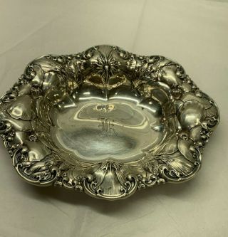 Antique Silver Whiting Mfg.  Co.  Sterling Floral Bowl Victorian Era 6202 Hibiscus