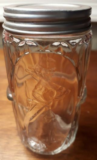 Vintage Hoosier Suffragette Spice Jar Canister Kitchen Glass