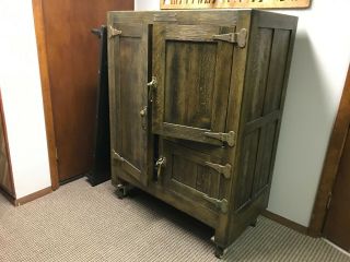 Ice Box antique Oak Wood 3