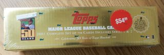 2001 Topps Baseball Trading Cards Complete Set - 50 Years - Factory