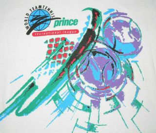 Vtg 90s Prince World Team Tennis T - Shirt Szxl Recreational League Usa Made Fotl