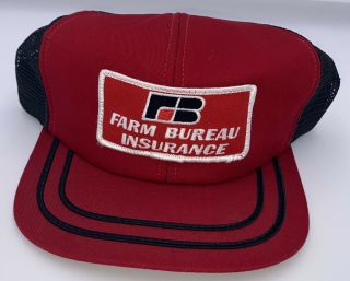 Vintage Farm Bureau Insurance Snap Back Truckers Hat