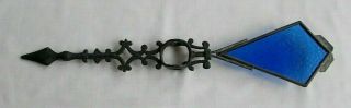 Flea Market Find,  Cast Iron Cobalt Glass Kitetail Lightning Rod Arrow