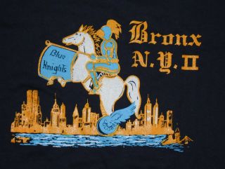 Vintage 80s Blue Knights Motorcycle Club T - Shirt Bronx Ny Chapter Biker Rare