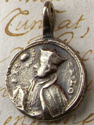 Antique 18th Century St.  Ignatius Of Loyola & St.  Francis Xavier Rosary Medal