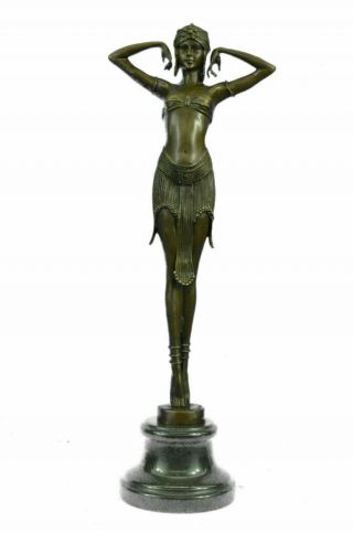 Signed D.  H.  Chiparus Bronze Statue,  Art Deco Dancer Sculpture Figurine Figure Art