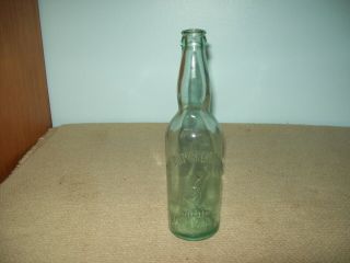 Antique Quandt Brewing Co. ,  Troy,  Ny Embossed Aqua Beer Bottle