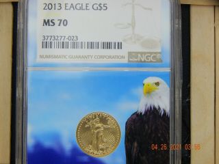 2013 1/10 Oz Gold American Eagle Ngc Ms - 70