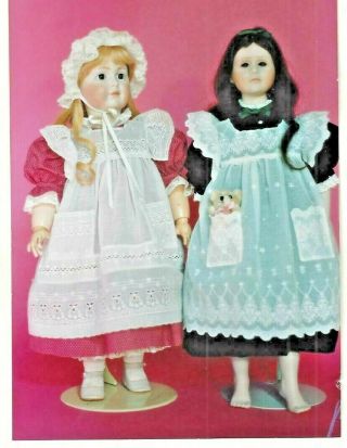 26&28&30 " Antique/modern Artist Doll@1890 Dress/pinafore Bonnet Underwear Pattern