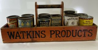 JR Watkins Products Antique Carrier Tote Orig Wood 2