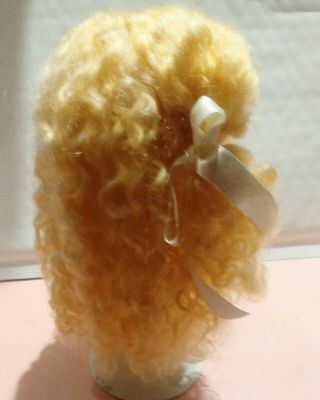 Gorgeous Blonde Mohair Doll Wig,  Org.  Box For Vintage Or Antique Size 11 - 12