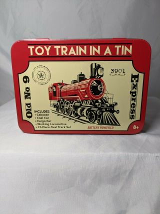 Old No 9 Express Toy Train In A Tin Battery Operated.