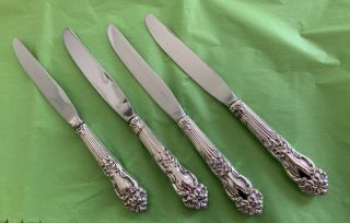 Set Of 4 Vintage Reed & Barton Amaryllis Sterling Silver Dinner Knives 9 5/8” L