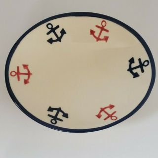 Vintage Laura Ashley Soap Dish Hand Decorated In England Nautical Sailboats