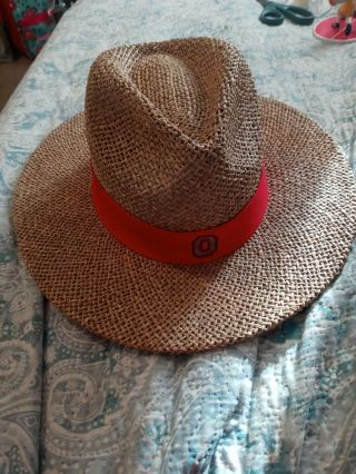 Vintage Team Straw Hat Ohio State Buckeyes Rare One Size Ncaa Pre - Owned