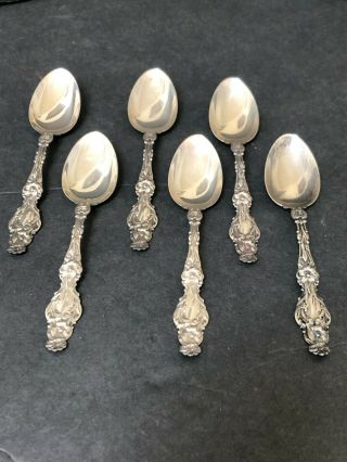 (6) Rare Lily By Whiting Sterling Silver Pat.  1902 Coffee Spoon 5 3/8 " No Mono