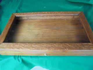 Antique Counter Top Oak Jewelry Display Case With Beveled Plate Glass And Brass