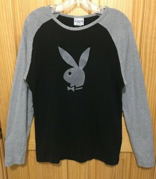 Playboy Bunny Vintage Rabbit Head Logo Raglan Baseball Shirt